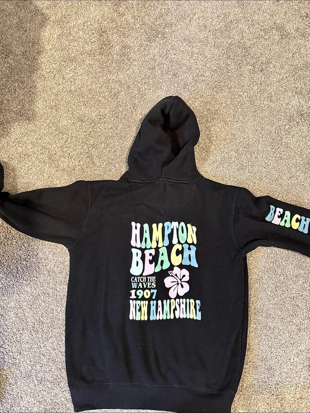 Hampton Beach Graphic Hoodie Black